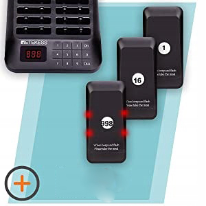 Retekess TD157 Bezprzewodowy Pagera Restauracji, 500M,Przywoływacz Klientów