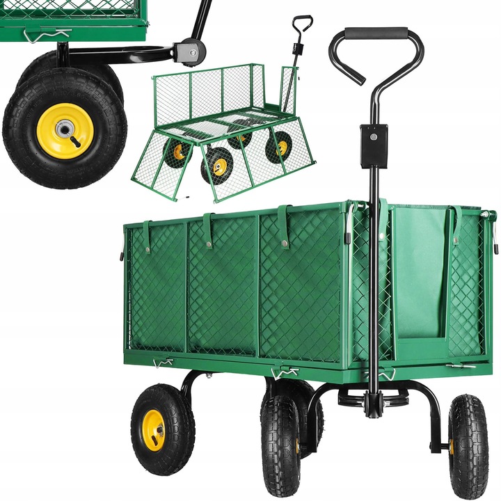 WÓZEK OGRODOWY TRANSPORTOWY SKŁADANY TURYSTYCZNY PLAŻOWY 250L PRZYCZEPKA