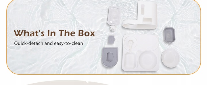 AUTOMATYCZNY PODAJNIK WODY I KARMY MISKA DLA KOTA I PSA DOZOWNIK 2W1 SZARY