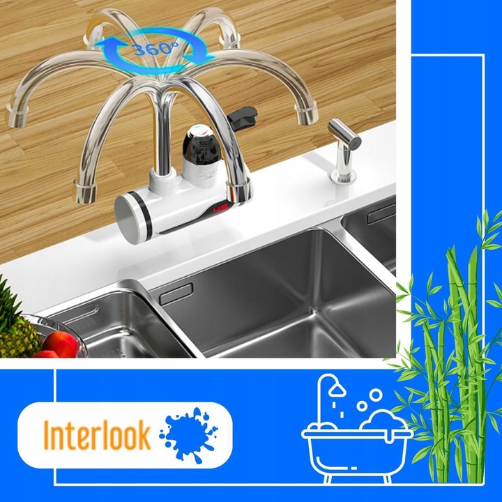 PRZEPŁYWOWY PODGRZEWACZ WODY Z PRYSZNICEM 3000W