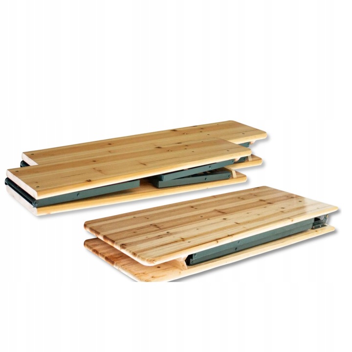 zestaw biesiadny 220cm drewniany skladany stol i ławki Komplet Piwny Barowy