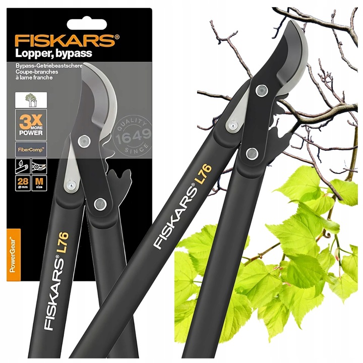 Sekator FISKARS L76 nożycowy OGRODOWY DO CIĘCIA GRUBYCH GAŁĘZI 56cm