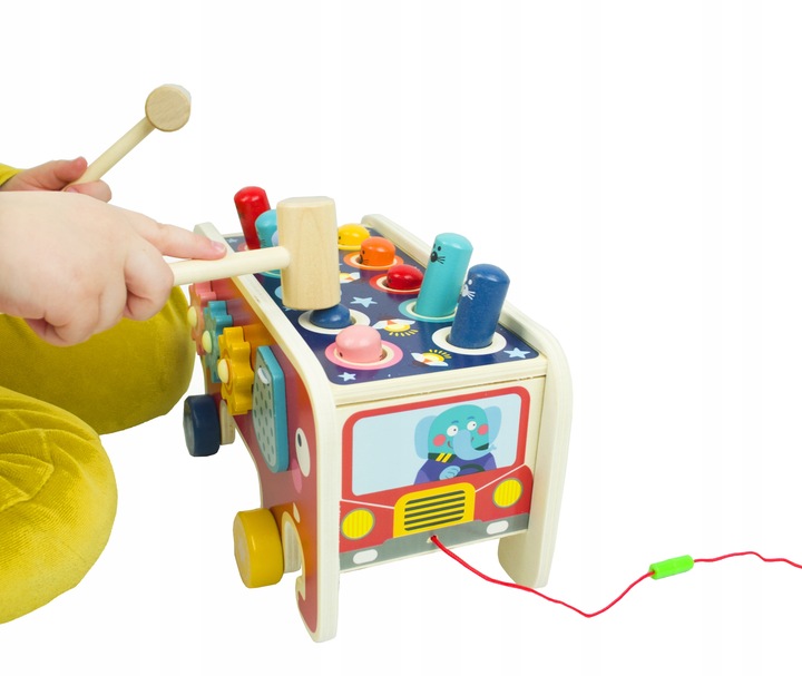 LT301 WBIJAK SŁOŃ DREWNIANY MONTESSORI KOSTKA EDUKACYJNA