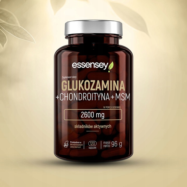 Essensey GLUKOZAMINA+ 2600MG FORTE CHONDROITYNA MSM STAWY 120 KAPS