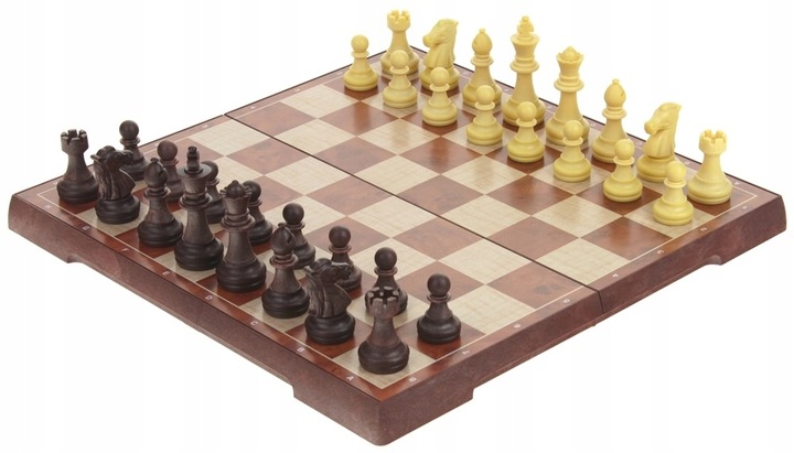 Szachy Warcaby Magnetyczne Klasyczne Duże na Magnes Gra 2w1 31x31 cm