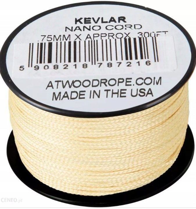 Linka ATWOOD ROPE NANO CORD KEVLAR 91m - Żółta