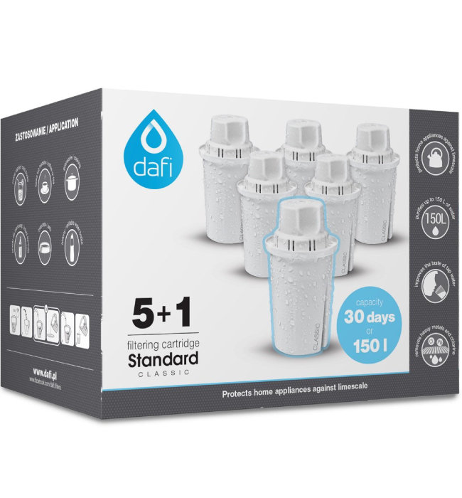 Filtr Dafi Classic Wkład do dzbanka filtrującego wodę | 6 szt.
