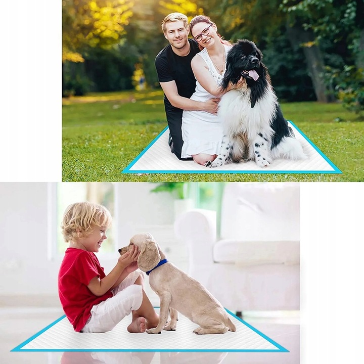 50x PODKŁADY MATY HIGIENICZNE dla psa do nauki sikania XL CHŁONNE 90x60CM