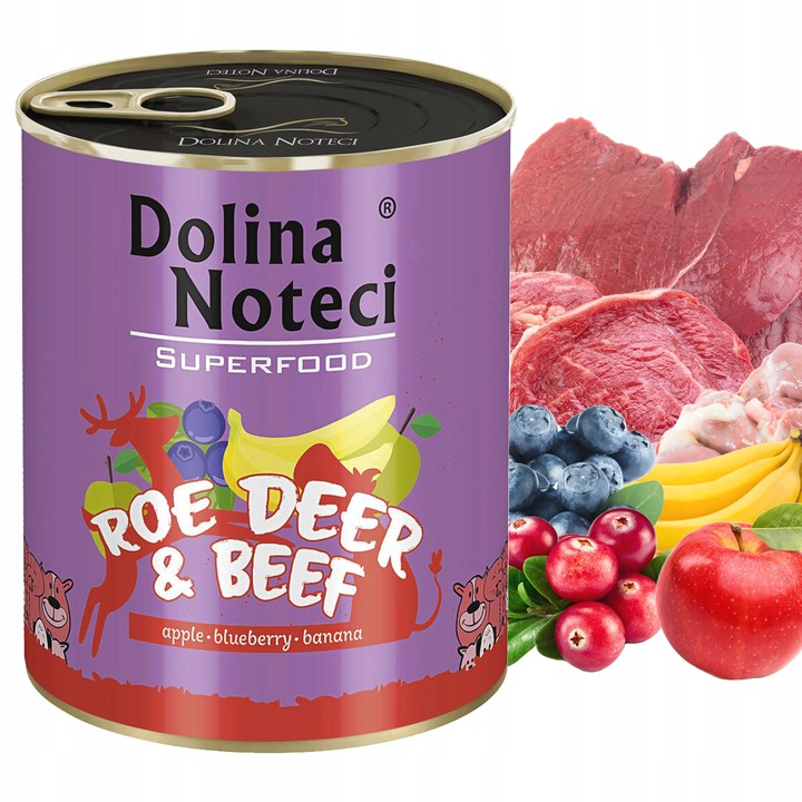 DOLINA NOTECI SUPERFOOD Karma mokra dla psa MIX Smaków 10 x 800g bezzbożowa
