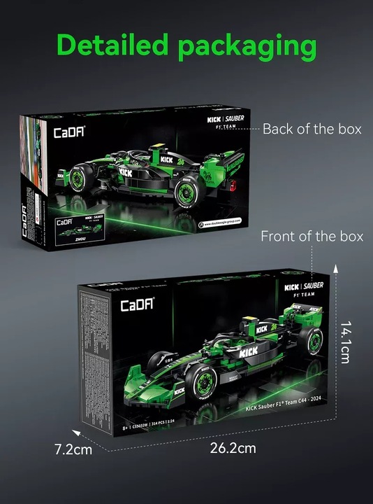 KLOCKI CADA BOLID FORMULA 1 KICK SAUBER F1 TEAM C44 314 EL. C55032W