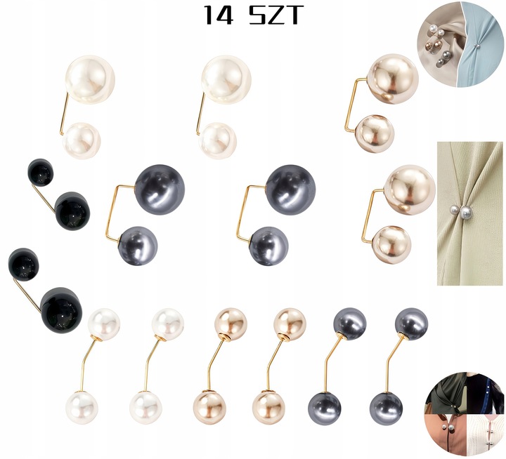 BROSZKA ZESTAW 14SZT BROSZEK PRZYPINKA OZDOBA DO DEKOLTU SUKIENKI MARYNARKI