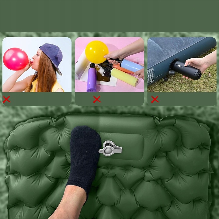 MATA SAMOPOMPUJĄCA KARIMATA POJEDYNCZY 200X67X10 CM Z PODUSZKĄ GRUBA