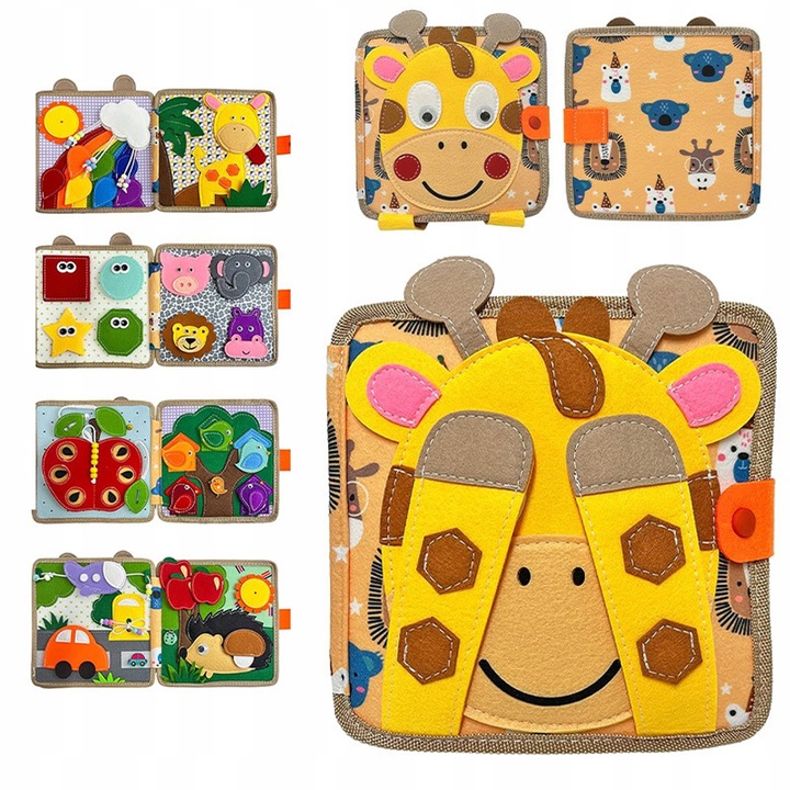 Tablica Manipulacyjna Sensoryczna Montessori Książeczka Zabawka Edukacyjna