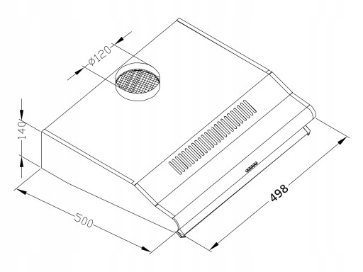 OKAP PODSZAFKOWY KUCHENNY 60cm BERDSEN BIAŁY 10A