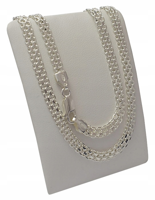 Naszyjnik Srebrny Bismark Diamentowany 4,60 mm pr 925 Grawer Gratis