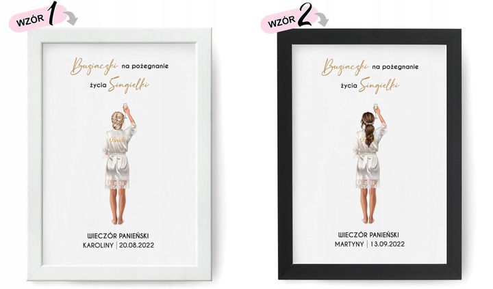 Ramka WIECZÓR PANIEŃSKI na odcisk ust PLAKAT A4