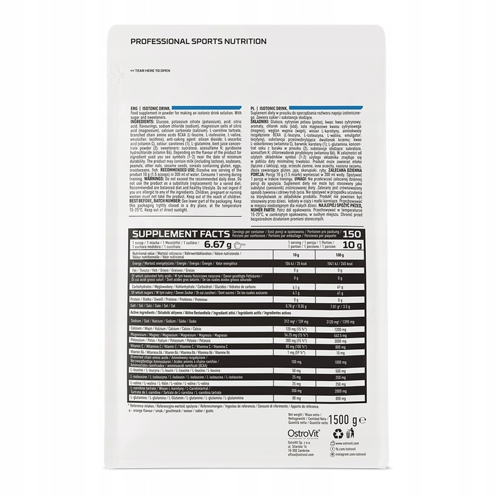 OstroVit Izotonik Drink 1500 g gruszkowy