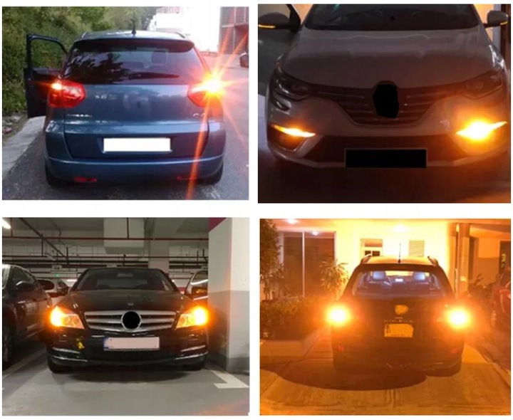 ŻARÓWKI LED BAU15S KIERUNKOWSKAZY POMARAŃCZOWE CAN