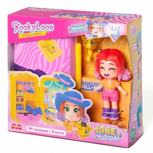 Kookyloos Lalka Jane Walizka Akcesoria Zwierzątko