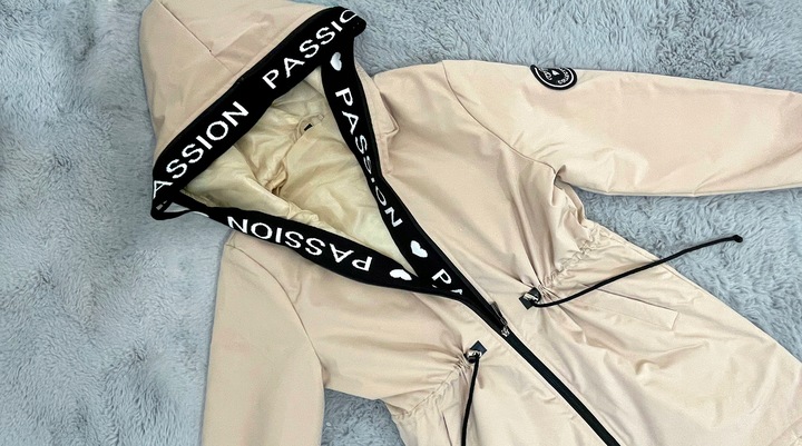 ASYMETRYCZNA PARKA kurtka Z KAPTUREM 4 KOLORY XS