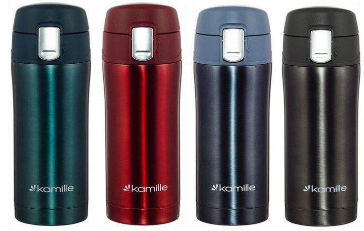 KUBEK TERMICZNY STALOWY TERMOS BIDON Z USTNIKIEM