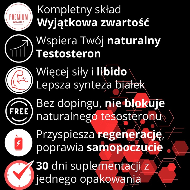 Testosteron Booster Testosteronu Tabletki Libido! naturalny testosteron