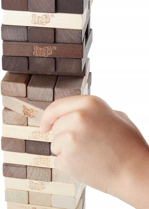 GRA JENGA ORYGINALNA HASBRO RUSTIC chwiejąca wieża gra zręcznościowa +6 lat