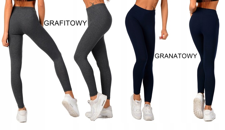 LEGGINSY bawełniane na gumce getry fitness M/38