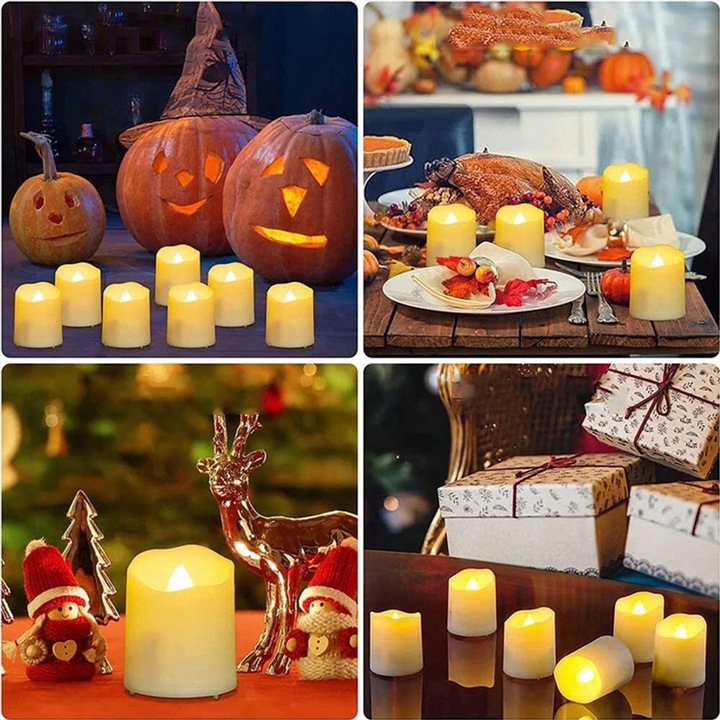 ZESTAW 6 ŚWIEC LED ŁADOWANE Z FUNKCJĄ TIMERA NA BOŻE NARODZENIE I HALLOWEEN