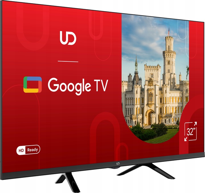 TELEWIZOR UD 32 CALE HD SMART GOOGLE TV 11 BLUETOOTH DVB T T2 HEVC DOLBY