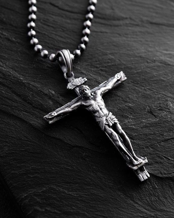 Srebrny krzyż CRUCIFIXION of JESUS CHRIST