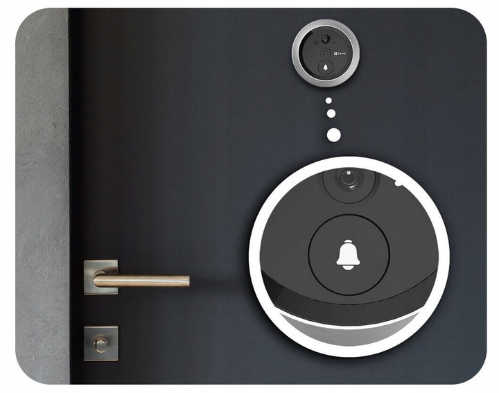 WIZJER ELEKTRONICZNY DO DRZWI JUDASZ CS-DP2 2K 3MPX PANEL DOTYKOWY EKRAN