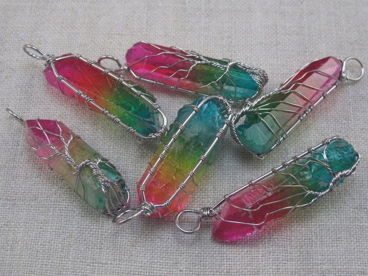 WISIOREK kamień KWARC TĘCZOWY drzewo ŻYCIA [W301]