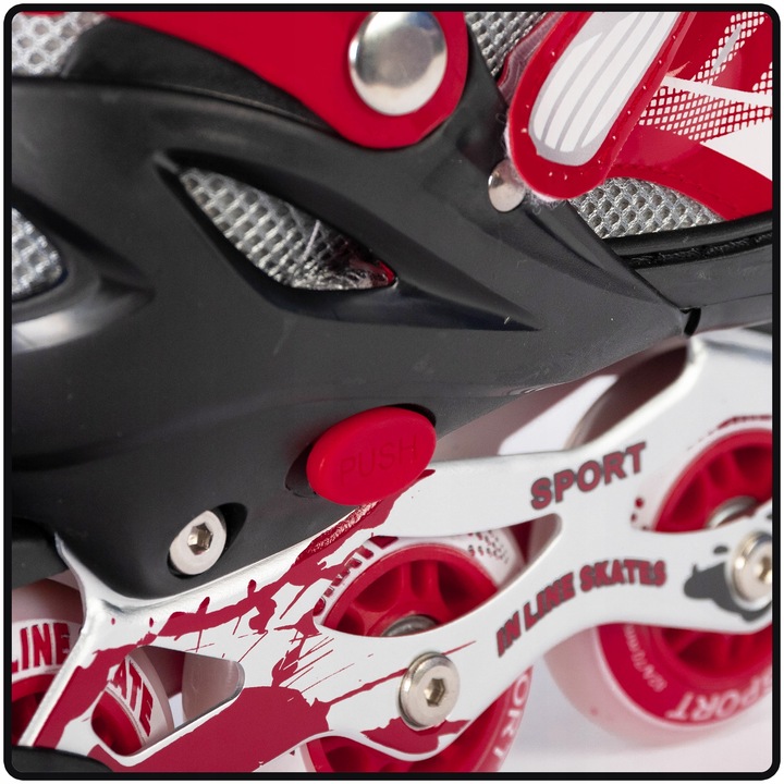 ROLKI REGULOWANE DLA DZIECI CHŁOPCA 30-33 CZARNO CZERWONE DZIECIĘCE