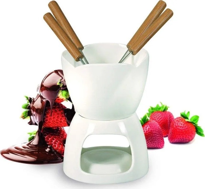 FONDUE DO CZEKOLADY z widelczykami Collezione Bianca founde