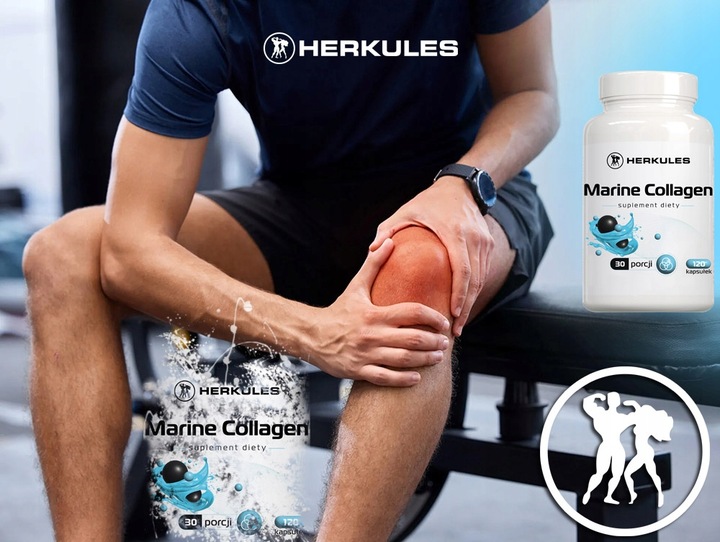 HERKULES Marine Collagen 120caps KOLAGEN RYBI KWAS HIALURONOWY WITAMINA C