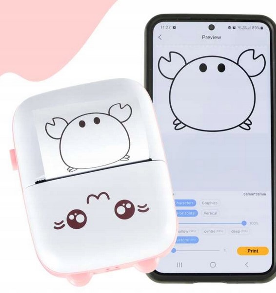 NIEBIESKI SMARTWATCH CRAFT + DRUKARKA TERMICZNA + PAPIER TERMICZNY