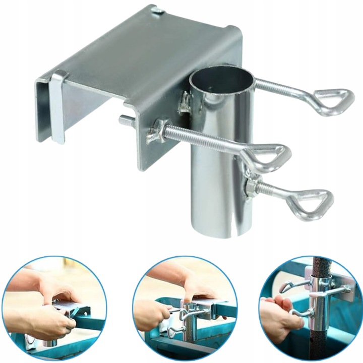 Uchwyt na FLAGĘ Parasol na balkon BEZ WIERCENIA do Poręczy Do Barierki