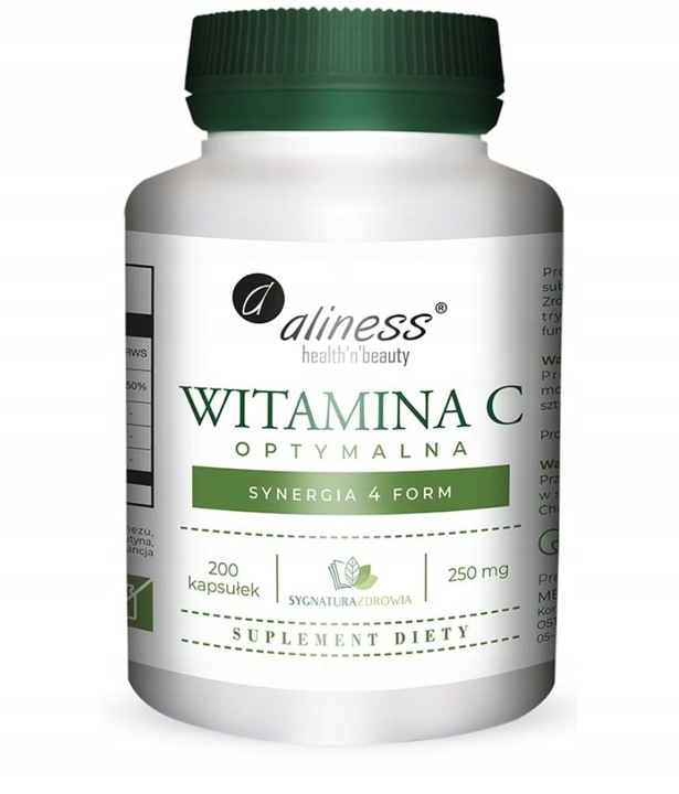 Aliness - Witamina C Optymalna 250 mg - 200 vege kapsułek