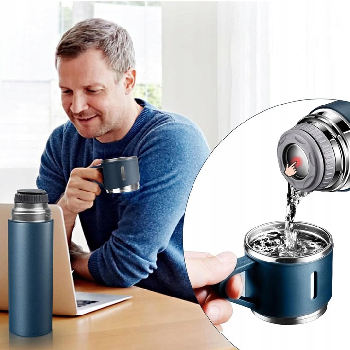 Termos Kubek Termiczny 500ml Na Gorące Napoje 12H Stal Nierdzewna 304