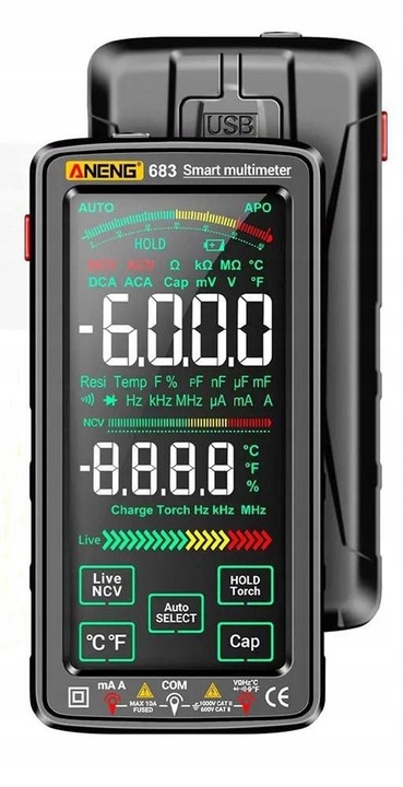 Multimetr cyfrowy ANENG 683 AC/DC 6000 zliczeń