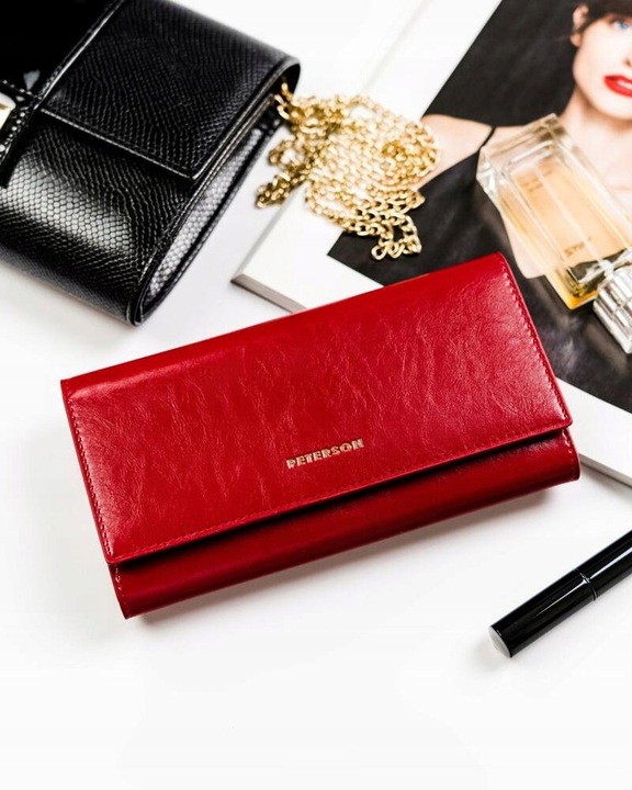 PETERSON pojemny portfel skórzany damski bigiel