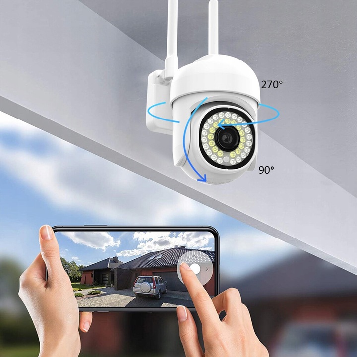 KAMERA WIFI IP SMART ZEWNĘTRZNA OBROTOWA FULL HD 2MP 1080p ZOOM 4x DETEKCJA