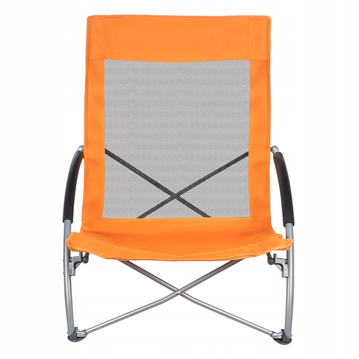 Krzesło turystyczne składane kempingowe z oparciem plażowe z pokrowcem P
