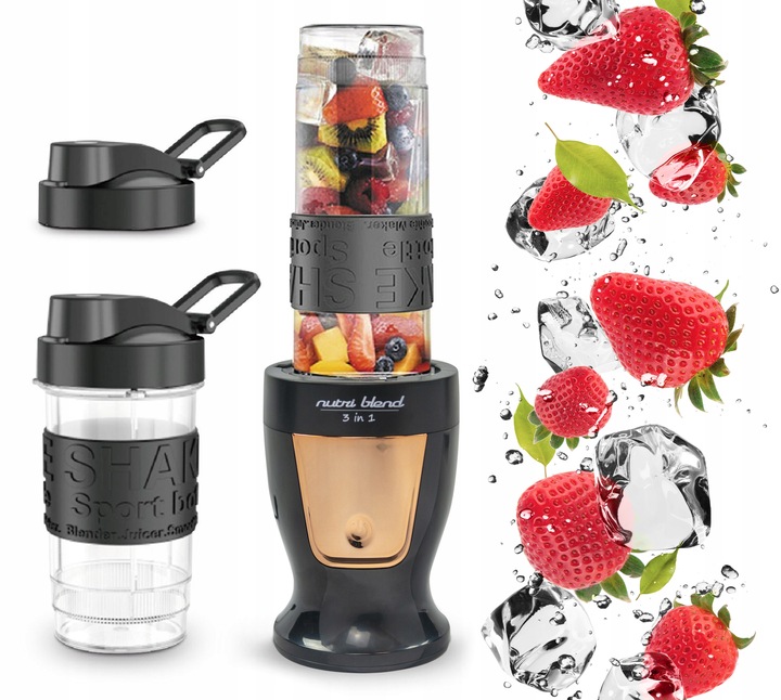 BLENDER KIELICHOWY DO KOKTAJLI SMOOTHIE BUTELKI SIEKANIE MIELENIE BLEND&GO