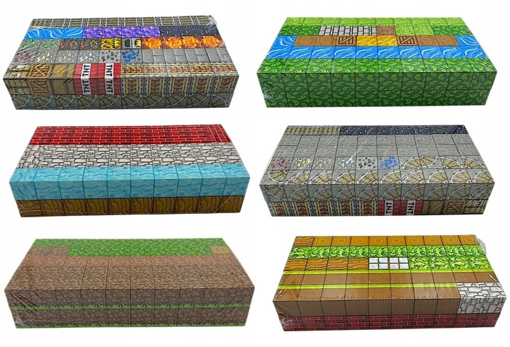 KLOCKI MAGNETYCZNE 300 KLOCKÓW KONSTRUKCYJNE PIKSELE SZEŚCIANY + 3 LUDZIKI