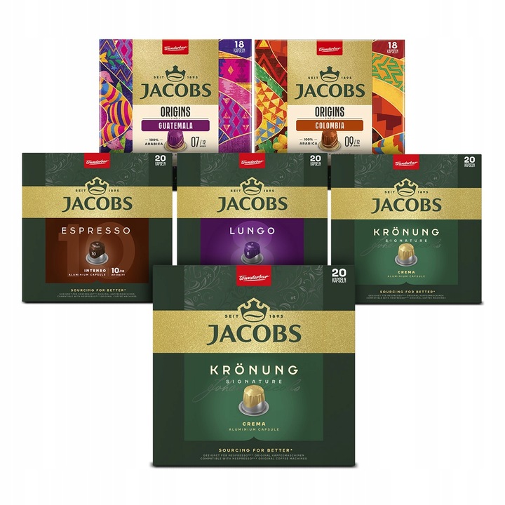 Kapsułki Jacobs do Nespresso(r)* mix rodzajów zestaw 5+1 GRATIS [116 kaw]