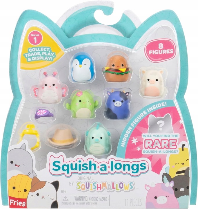 SQUISHMALLOWS figurki SQUISH A LONGS zestaw MiniSquish 8 figurek krówka