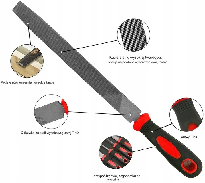 ZESTAW PILNIKÓW PILNIK ŚLUSARSKI ZDZIERAK TARNIK METALU PŁASKI OKRĄGŁY 20cm