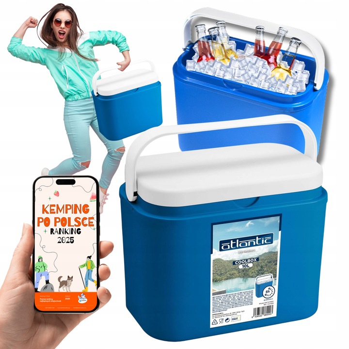 LODÓWKA TURYSTYCZNA 10L na WKŁADY MROŻĄCE do auta KAMPERA łodzi piknik